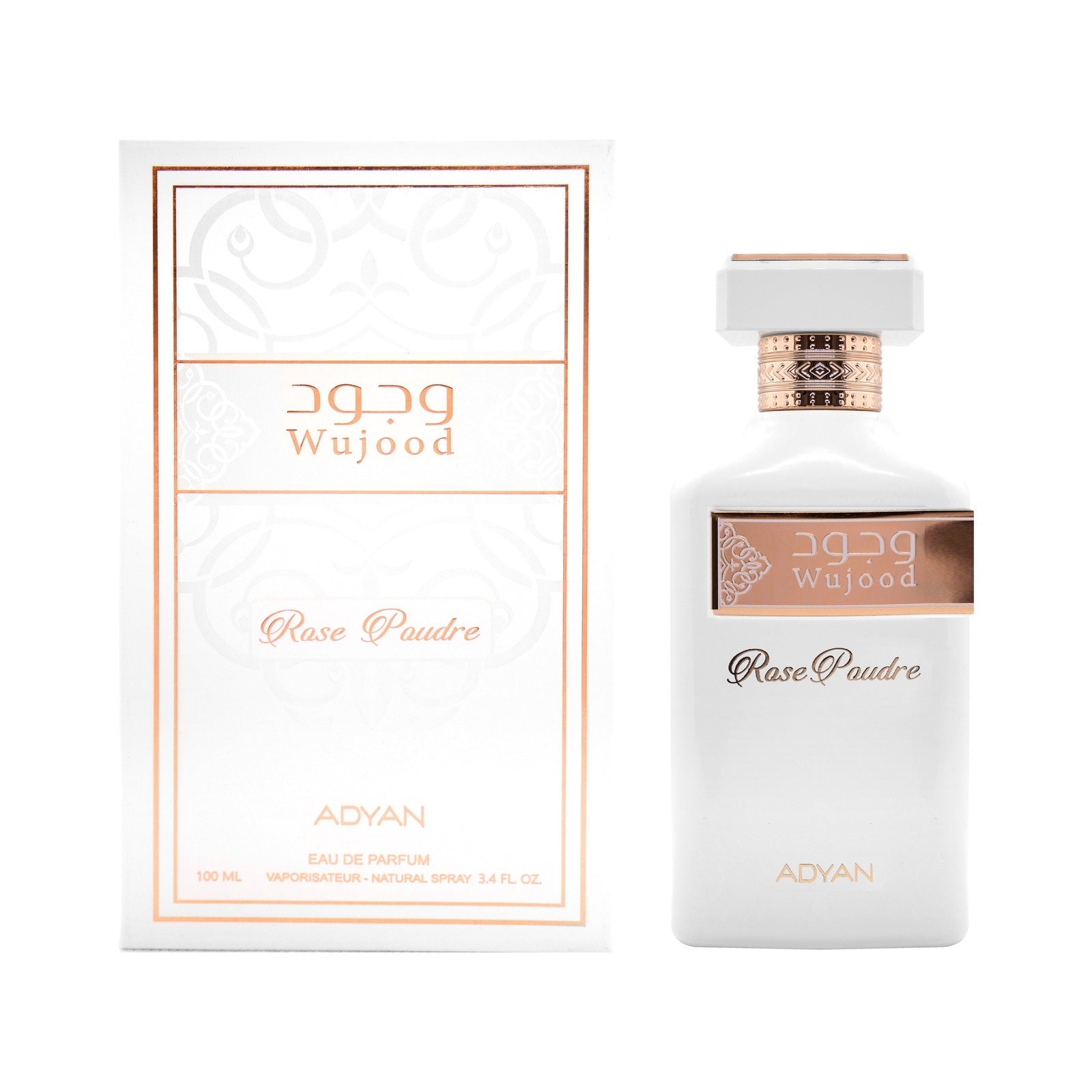 Wujood Rose Poudre EDP - 100Ml 3.4Oz By Adyan